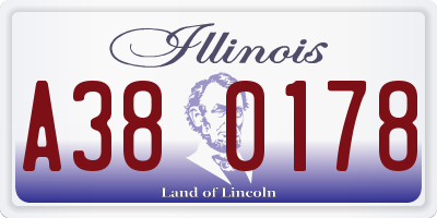 IL license plate A380178