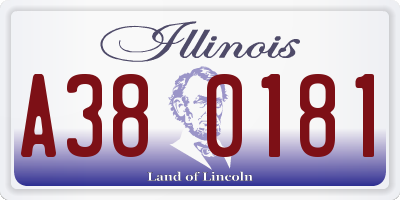 IL license plate A380181