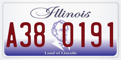 IL license plate A380191