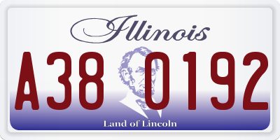 IL license plate A380192