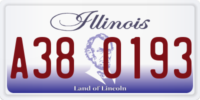IL license plate A380193
