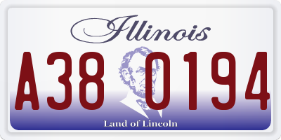 IL license plate A380194