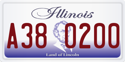 IL license plate A380200
