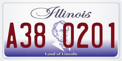 IL license plate A380201
