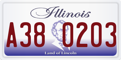 IL license plate A380203