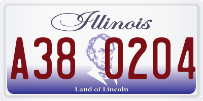 IL license plate A380204