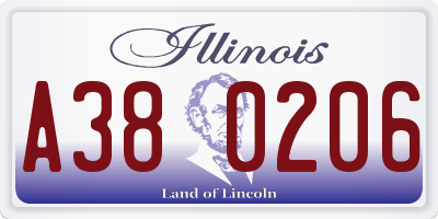 IL license plate A380206