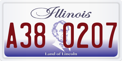 IL license plate A380207