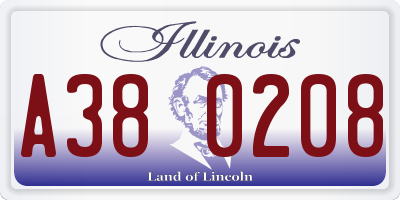 IL license plate A380208
