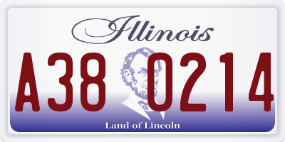 IL license plate A380214