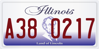 IL license plate A380217