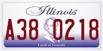 IL license plate A380218