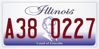 IL license plate A380227