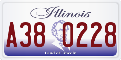 IL license plate A380228
