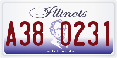 IL license plate A380231