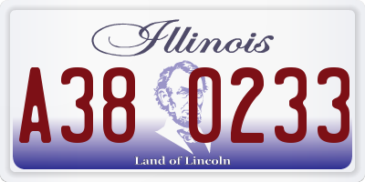 IL license plate A380233