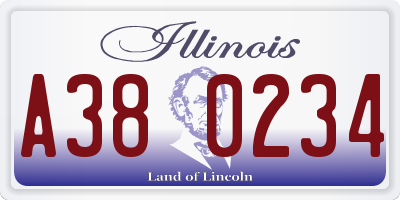 IL license plate A380234