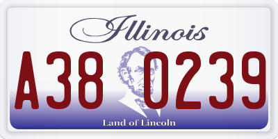 IL license plate A380239