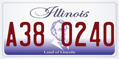 IL license plate A380240