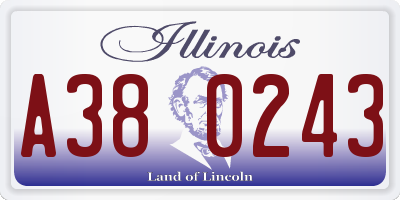 IL license plate A380243