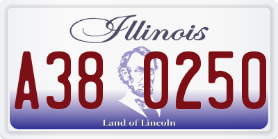 IL license plate A380250