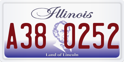 IL license plate A380252