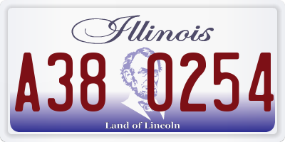 IL license plate A380254