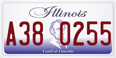 IL license plate A380255