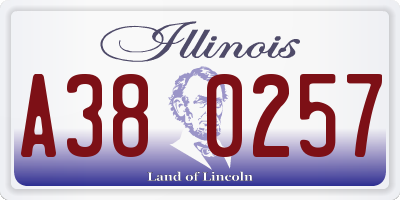 IL license plate A380257