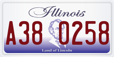 IL license plate A380258