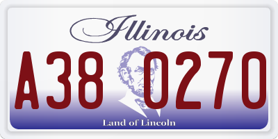 IL license plate A380270