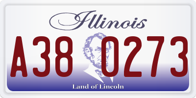 IL license plate A380273