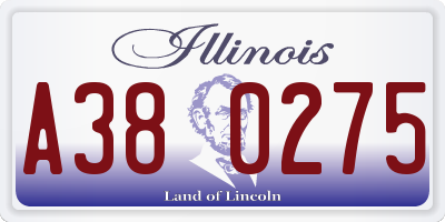 IL license plate A380275