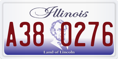 IL license plate A380276