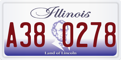 IL license plate A380278