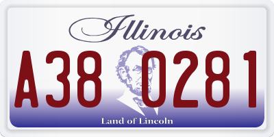 IL license plate A380281