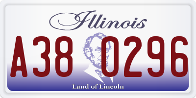 IL license plate A380296