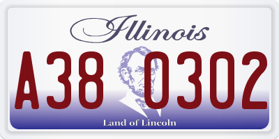 IL license plate A380302