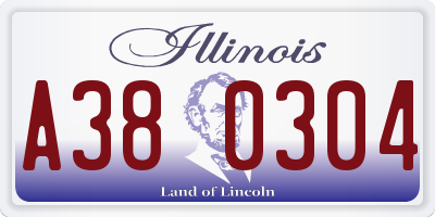 IL license plate A380304