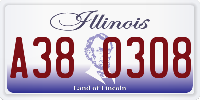 IL license plate A380308