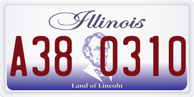 IL license plate A380310