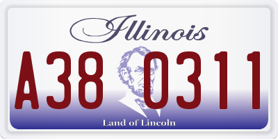 IL license plate A380311