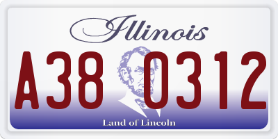 IL license plate A380312