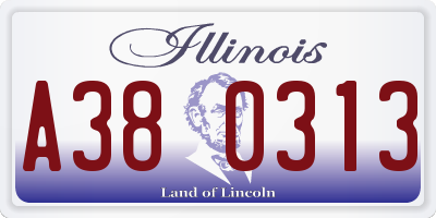 IL license plate A380313