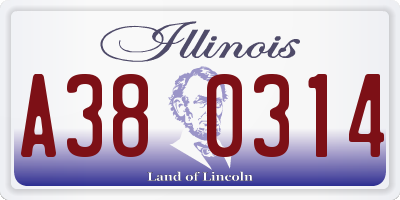 IL license plate A380314