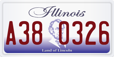 IL license plate A380326