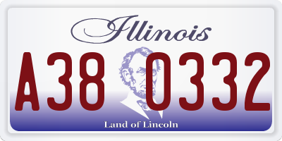 IL license plate A380332