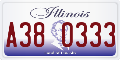 IL license plate A380333