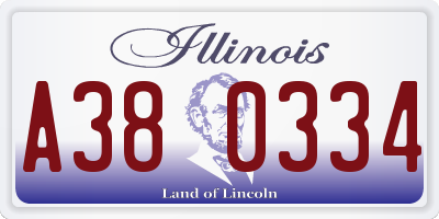 IL license plate A380334