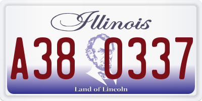 IL license plate A380337